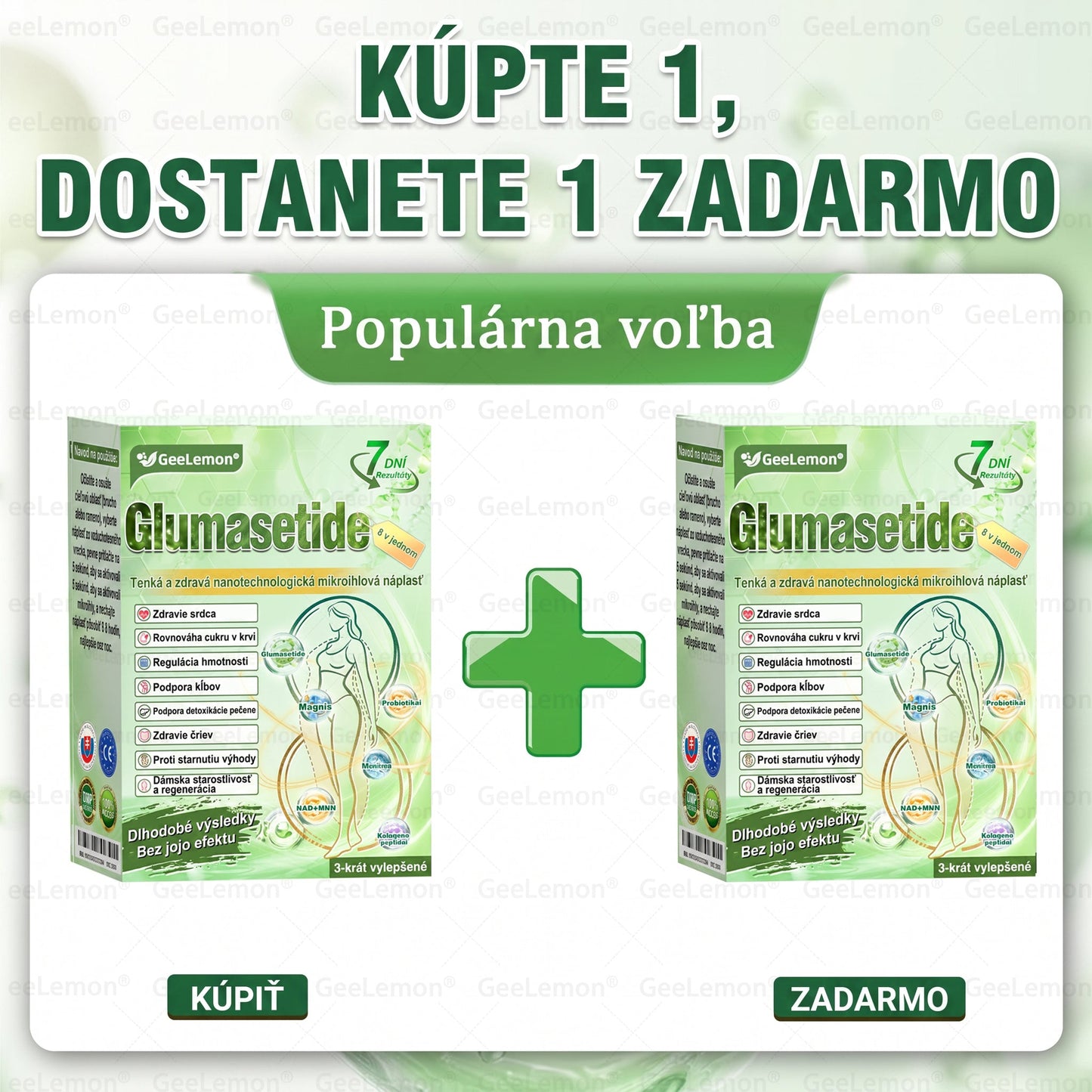 Oficiálne certifikované na Slovensku 🌼Tisíce spokojných používateľov na Slovensku🔥 𝐆𝐞𝑒𝐋𝐞𝐦𝐨𝐧® 𝐆𝐥𝐮𝐦𝐚𝐬𝐞𝐭𝐢𝐝𝐞 8 IN 1" TENKÝ A ZDRAVÝ MIKROIHLIČKOVÝ NÁPLASŤ ((Len raz denne, viditeľné zmeny už do 7 dní)) ✅