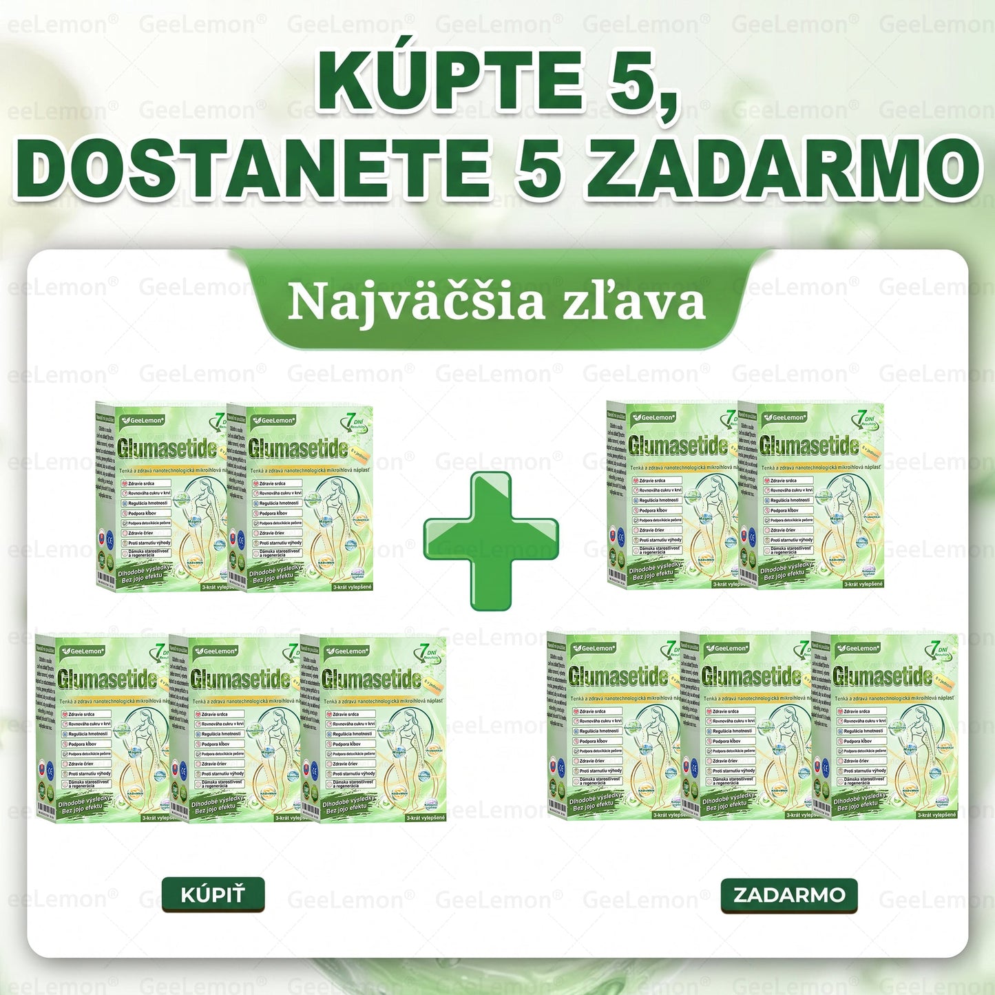 Oficiálne certifikované na Slovensku 🌼Tisíce spokojných používateľov na Slovensku🔥 𝐆𝐞𝑒𝐋𝐞𝐦𝐨𝐧® 𝐆𝐥𝐮𝐦𝐚𝐬𝐞𝐭𝐢𝐝𝐞 8 IN 1" TENKÝ A ZDRAVÝ MIKROIHLIČKOVÝ NÁPLASŤ ((Len raz denne, viditeľné zmeny už do 7 dní)) ✅